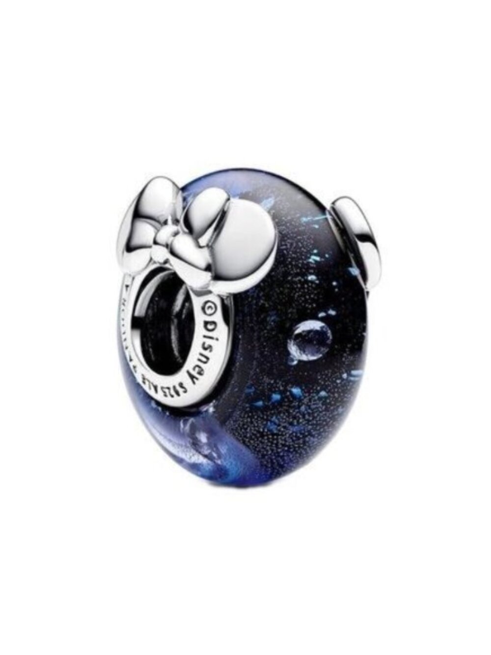 Pandora Disney Minnie Mouse Dark Blue Glass Murano Charm